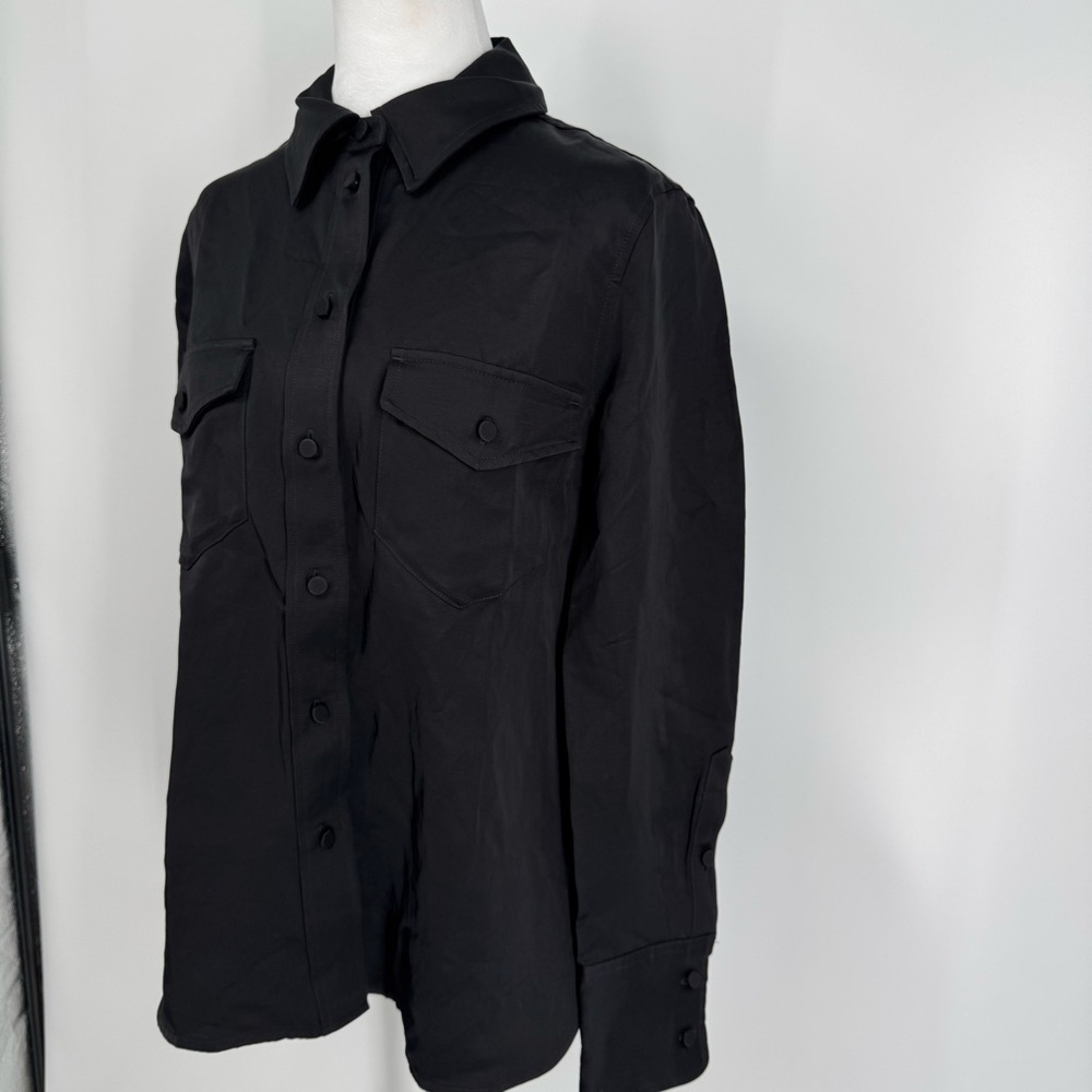 NWT Madewell Western Shirt in Linen Blend in black - Picture 6 of 13